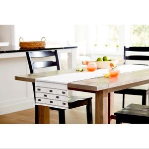 Threshold™  72" × 14" Cotton Global Table Runner Black/ White